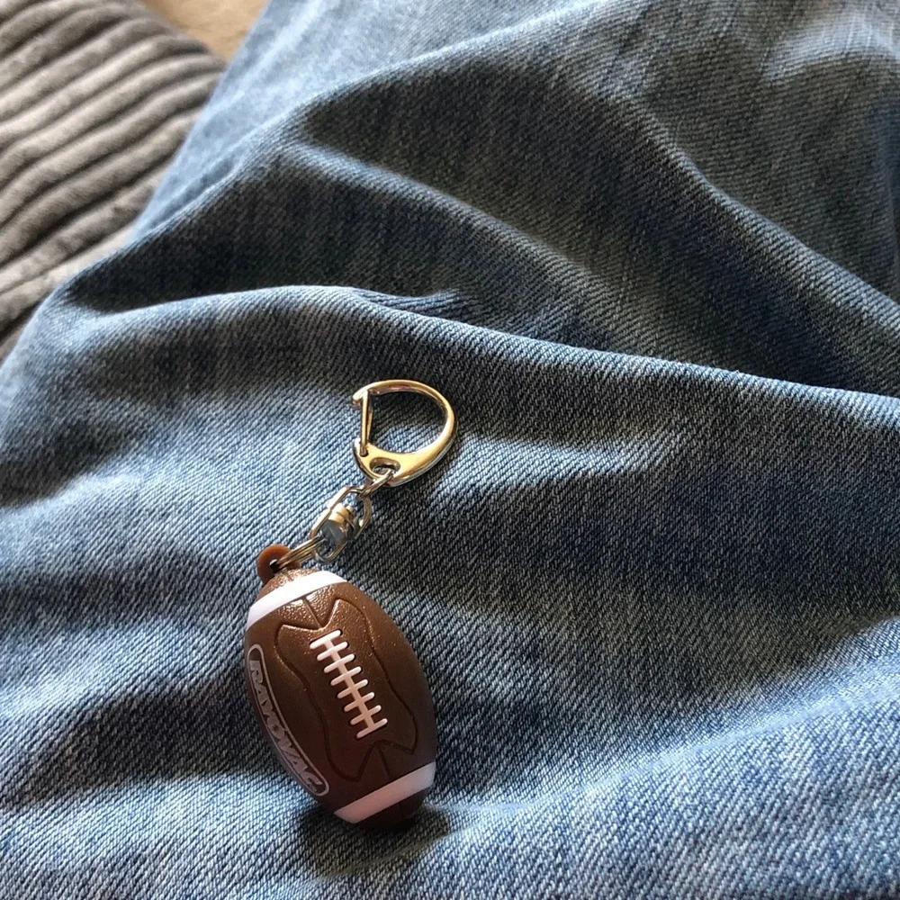 Football Keychain Charm - Brown & White